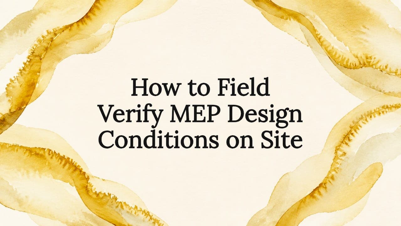How to Field Verify MEP Design Conditions on Site