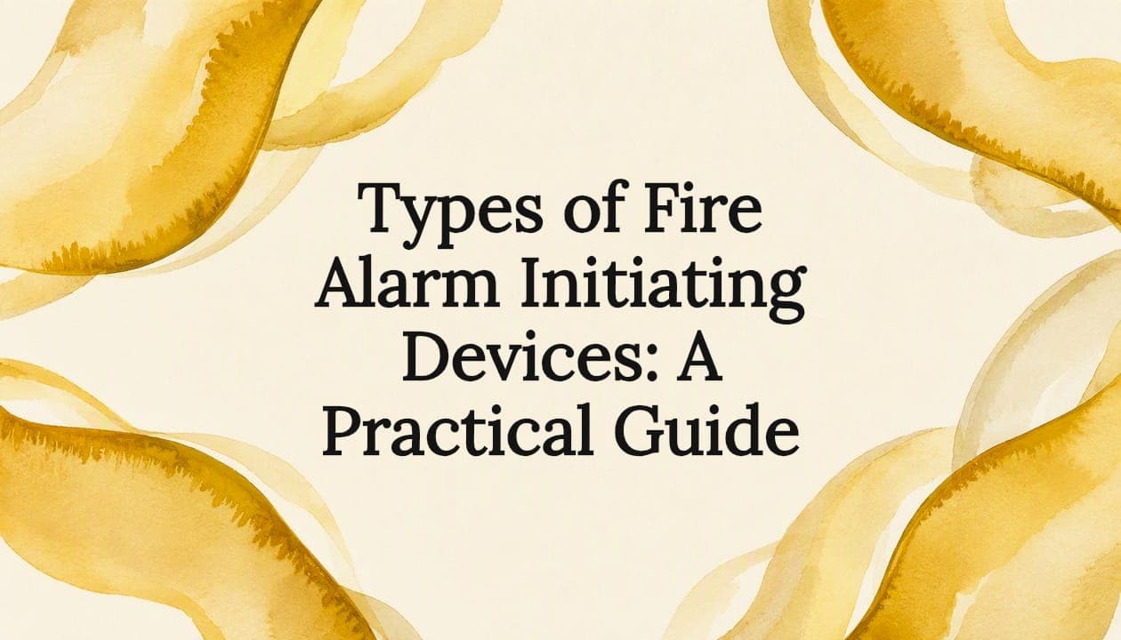 Types of Fire Alarm Initiating Devices: A Practical Guide