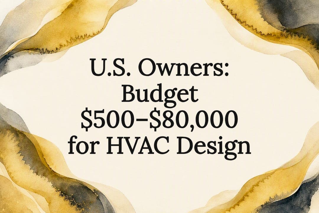 U.S. Owners: Budget $500–$80,000 for HVAC Design
