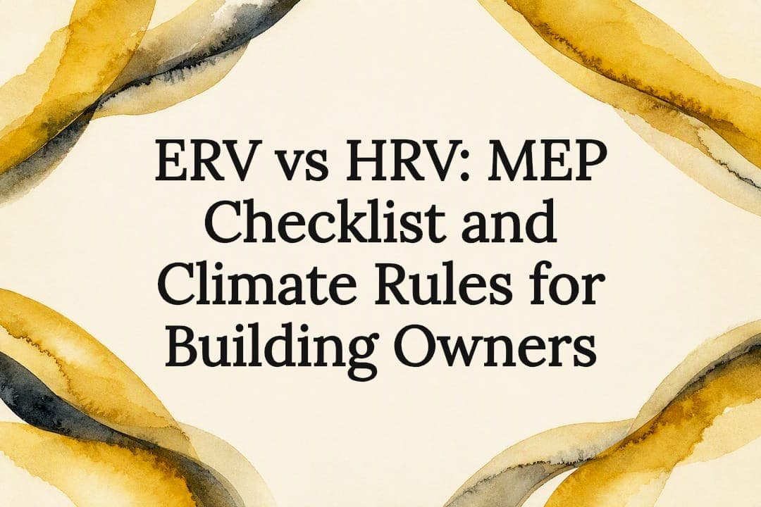 ERV vs HRV: MEP Checklist and Climate Rules for Building Owners
