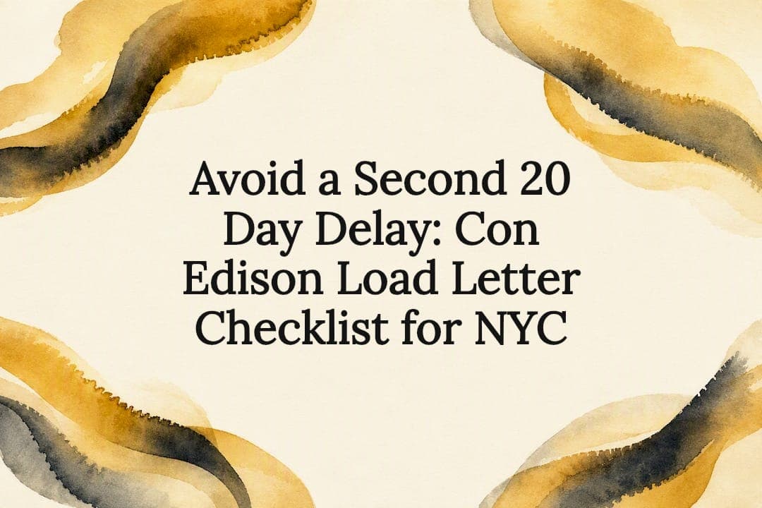 Avoid a Second 20 Day Delay: Con Edison Load Letter Checklist for NYC