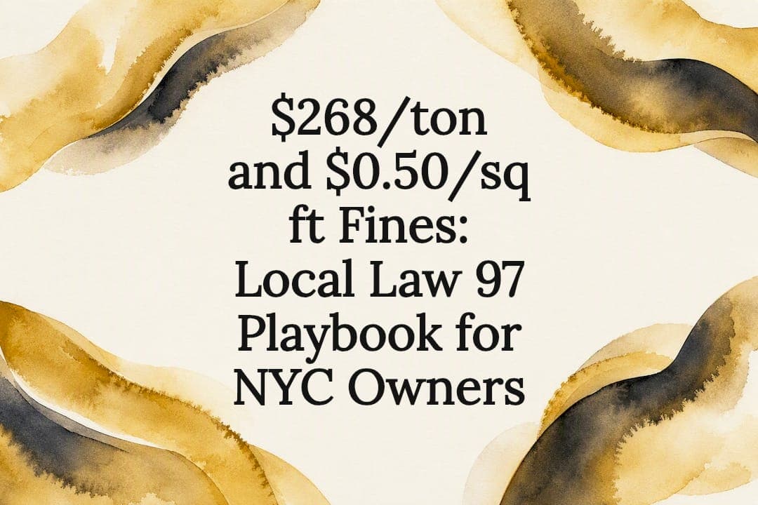 $268/ton and $0.50/sq ft Fines: Local Law 97 Playbook for NYC Owners