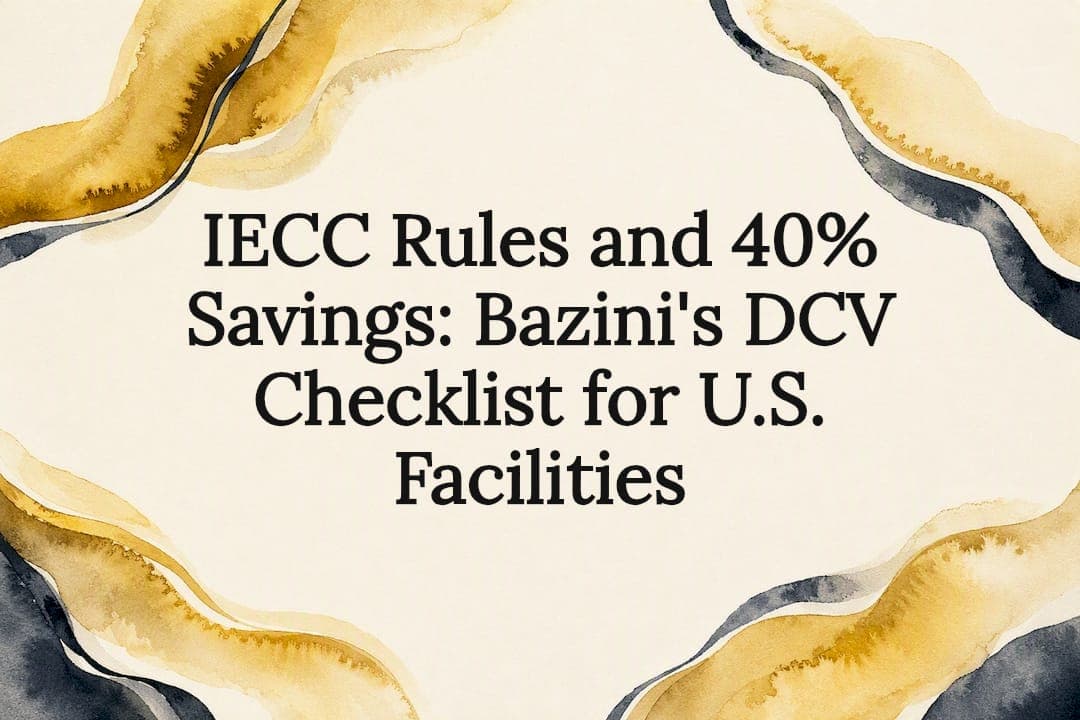 IECC Rules and 40% Savings: Bazini's DCV Checklist for U.S. Facilities