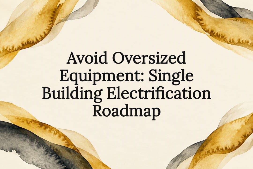 Avoid Oversized Equipment: Single Building Electrification Roadmap