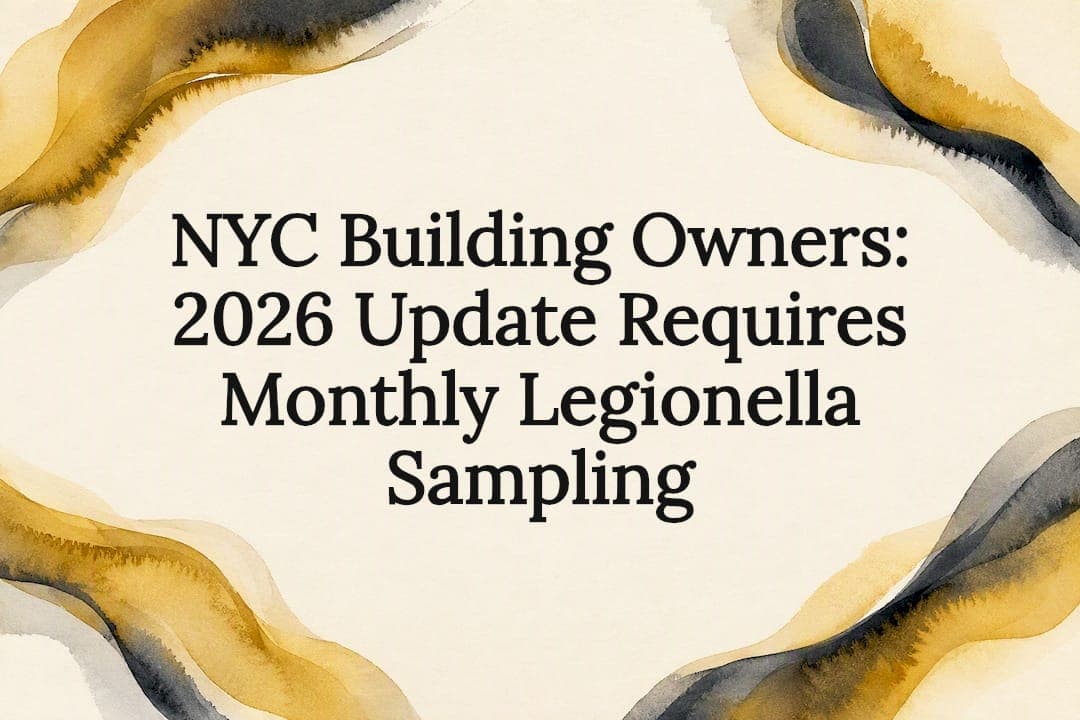 NYC Building Owners: 2026 Update Requires Monthly Legionella Sampling